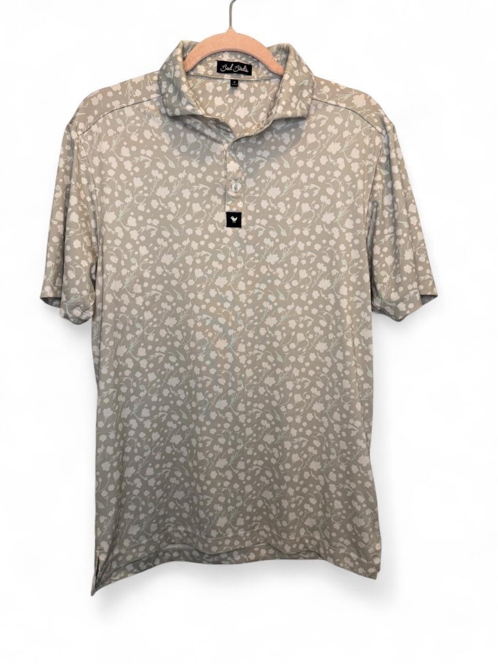 Bad Birdie Men's Floral Core Performance Golf Polo Small Athleisure Preppy